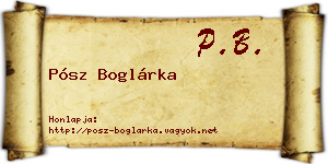Pósz Boglárka névjegykártya